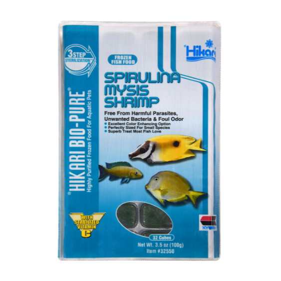 HIKARI BIO-PURE Crevettes Spiruline Mysis Congelées - Cubes - 3.5 oz
