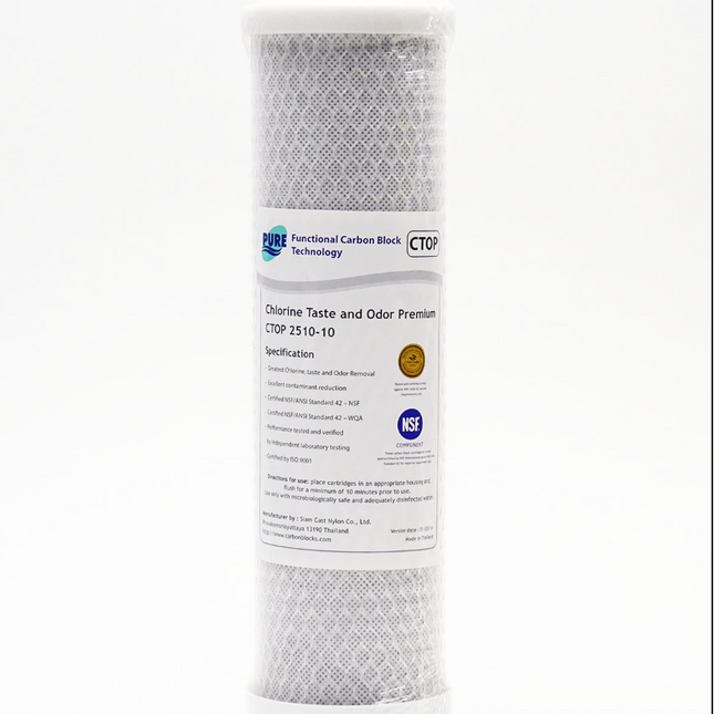 Carbon Block NSF Certified 10" x 2.5" - 10 Micron